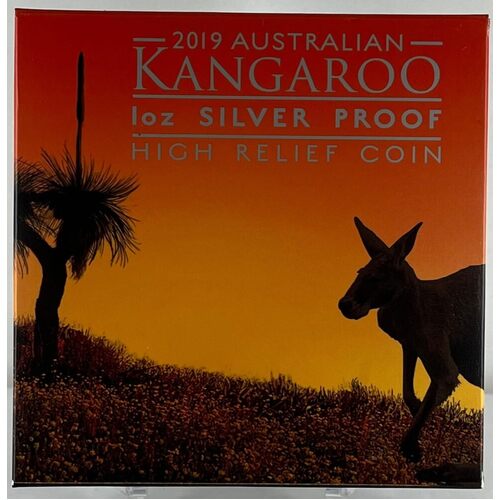 2019 Silver 1 Ounce High Relief Proof Coin Australian Kangaroo