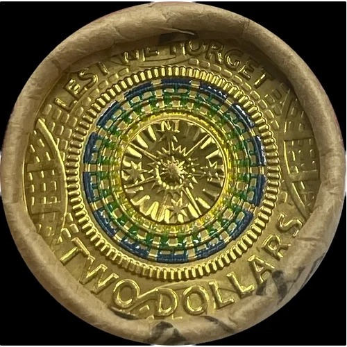 2017 Coloured 2 Dollar Coin Mint Roll Lest We Forget Hall of Memory
