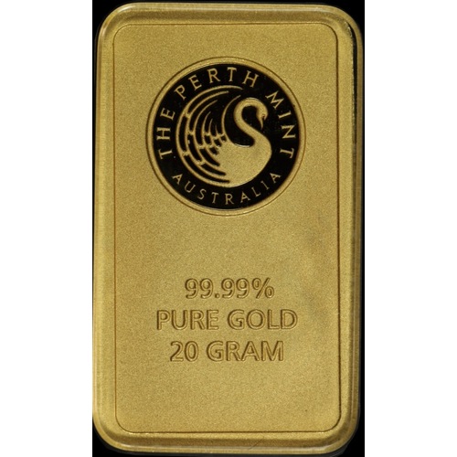 Perth Mint Fine Gold 20 Gram Minted Ingot