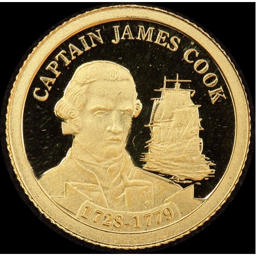 Cook Islands 2009 Gold Proof 1 Dollar Coin Captain Cook