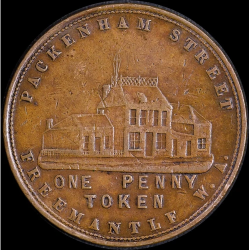 1878 John Henderson Copper One Penny Token A# 223 good VF