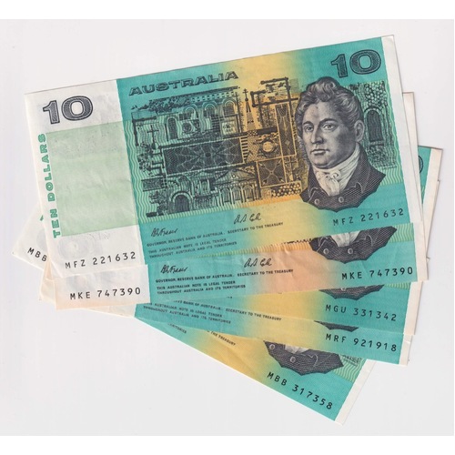 Australian Paper $10 Note Issued 1974 ~ 1993 Great Condition