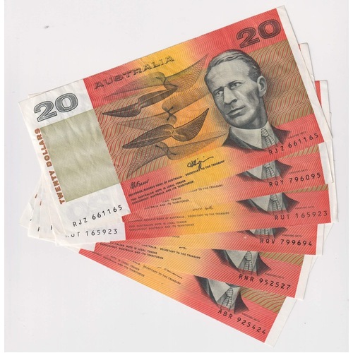 Australian Paper $20 Note Issued 1974 ~ 1995 Great Condition