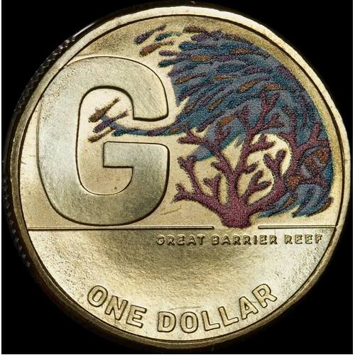 2021 1 Dollar Uncirculated Coin Great Barrier Reef Coloured G