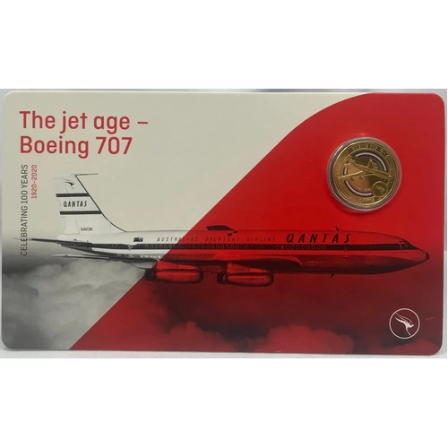 2020 1 Dollar Uncirculated Coin Qantas The Jet Age Boeing 707 Ex Set