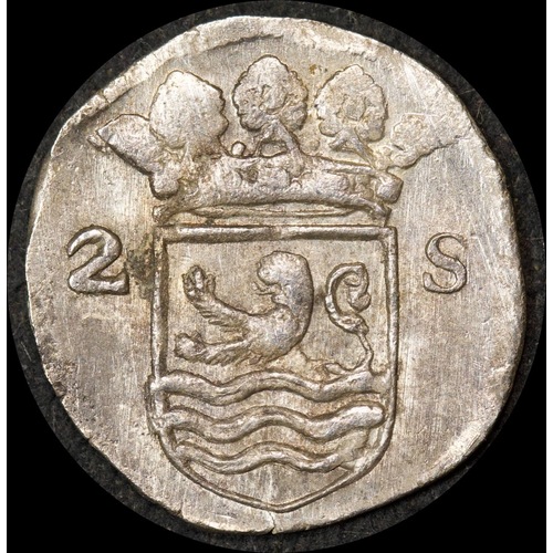 Netherlands (Zeeland) 1711 Silver 2 Stuivers KM#59 GEF ex Zuytdorp Shipwreck