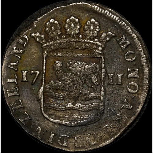 Netherlands (Zeeland) 1711 Silver 6 Stuivers KM#50 good VF ex Zuytdorp Shipwreck