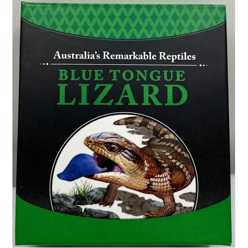 2015 Silver 1 Ounce Proof Coin Blue Tongue Lizard