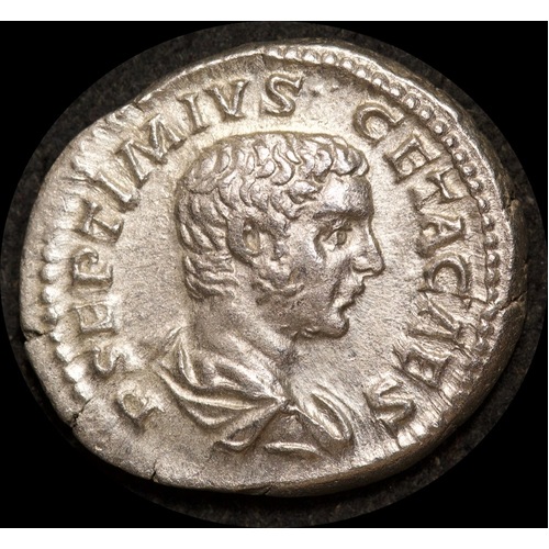 Ancient Rome (Imperial) 209-212AD Geta Silver Denarius RIC IV 59a good VF