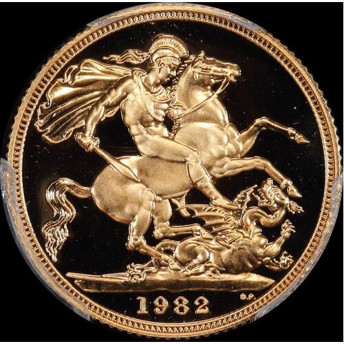 Great Britain 1982 Gold Proof Sovereign In Presentation Case
