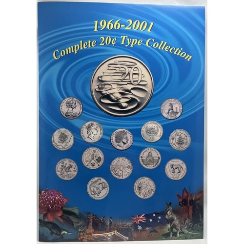 1966 - 2001 20 Cent Type Set Contains 14 Unc Coins