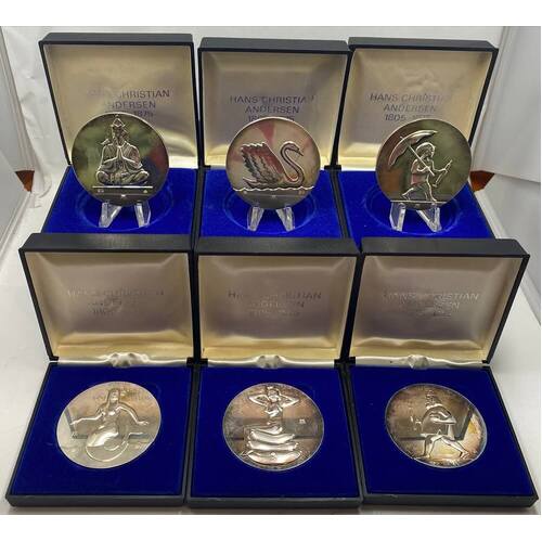 1975 Georg Jensen Silver Medal Set Hans Christian Andersen