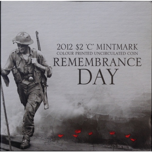 2012 2 Dollar Remembrance Day Folder C Mintmark - Red Poppy