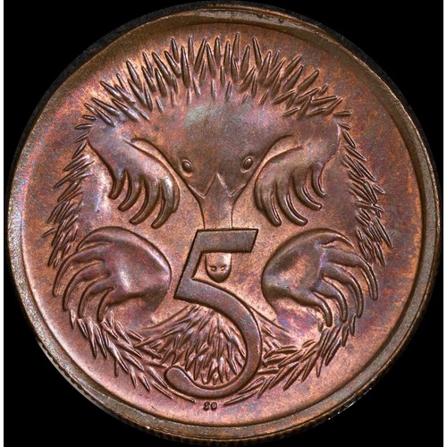 Australia 1980 5 Cent Error Coin (Struck On 1 Cent Planchet) PCGS MS64RB