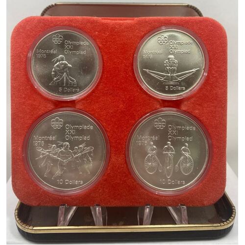 Canada 1974 1976 Uncirculated Set of 4 Silver Montreal Olympics Series III