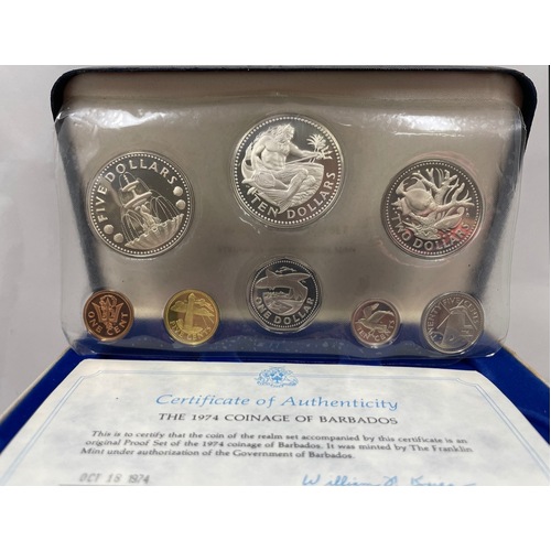 Barbados 1974 Proof Coin Set 