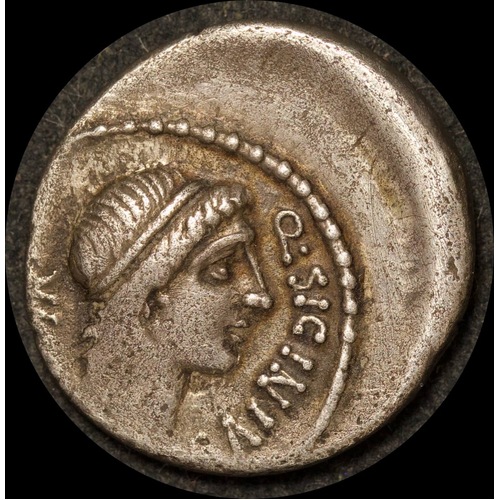 Ancient Rome (Republican) 49BC Sicinius / Coponius Silver Denarius RRC 444/1a good VF