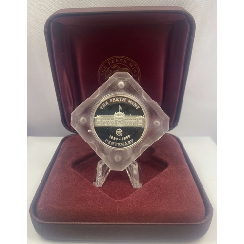 1999 Silver Medallion Perth Mint Centenary - Transport Council Meeting