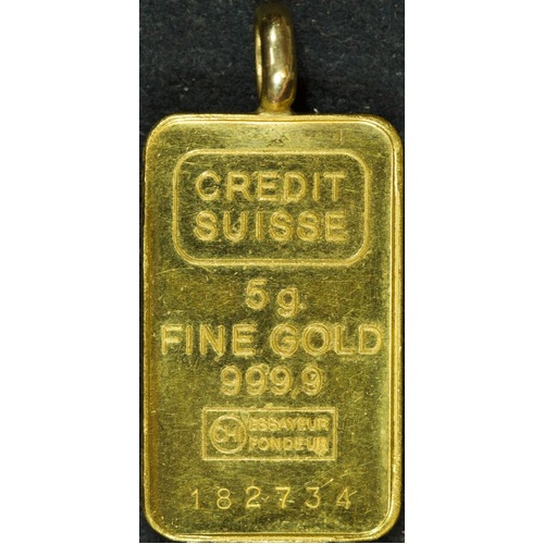 Credit Suisse Fine Gold 5 gram Minted Ingot