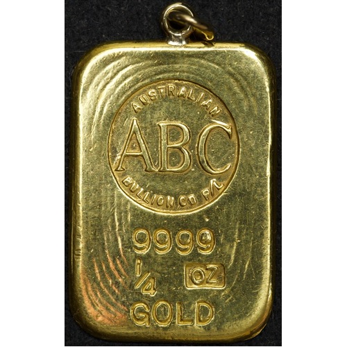 ABC Bullion Gold Quarter Ounce Cast Ingot 99.99%
