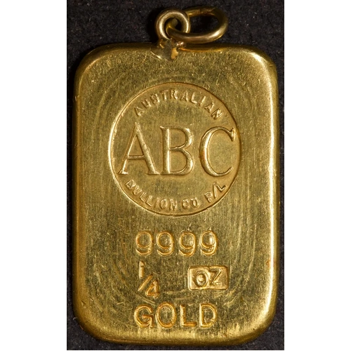 ABC Bullion Gold Quarter Ounce Cast Ingot 99.99%