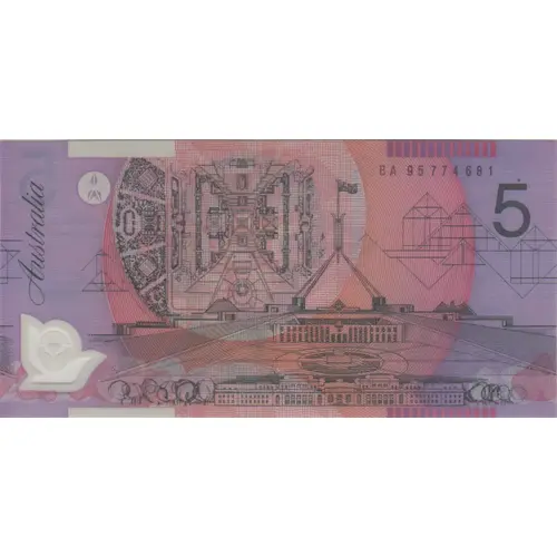 1995 $5 Note Fraser/Evans BA95 1st Prefix R217aF PCGS Choice UNC 64PPQ