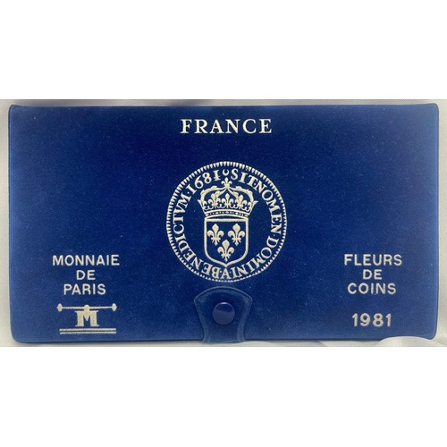 France 1981 Specimen Coin Set of 9 Fleurs de Coin