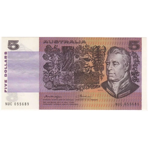 1976 $5 Note Gothic Serials Side Thread Knight/Wheeler R206B Uncirculated