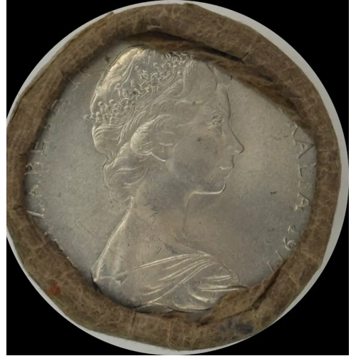 1977 50 Cent Coin Mint Roll QEII Silver Jubilee Heads/Tails