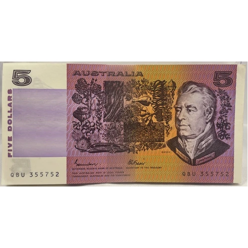 1985 $5 Note Bundle Gothic Side Johnston/Fraser R209b Uncirculated