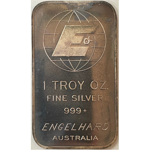 Silver One Ounce Rectangular Ingot Engelhard 99.9% circa 1980's