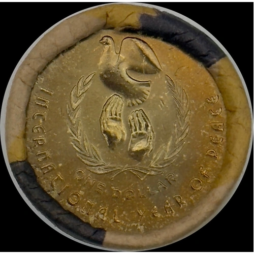 1986 1 Dollar RBA Mint Roll Year of Peace Heads / Tails