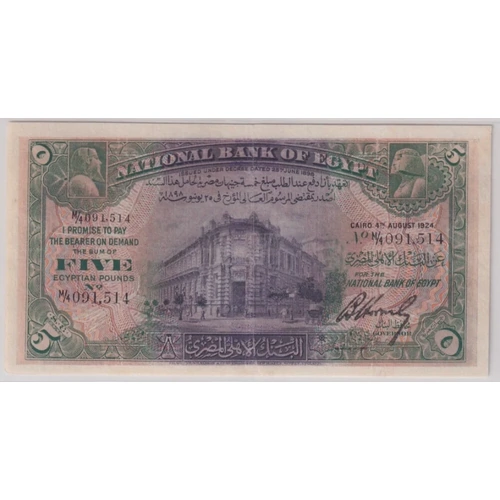 Egypt 1.9.1924 5 Pounds P# 19a PCGS VF25