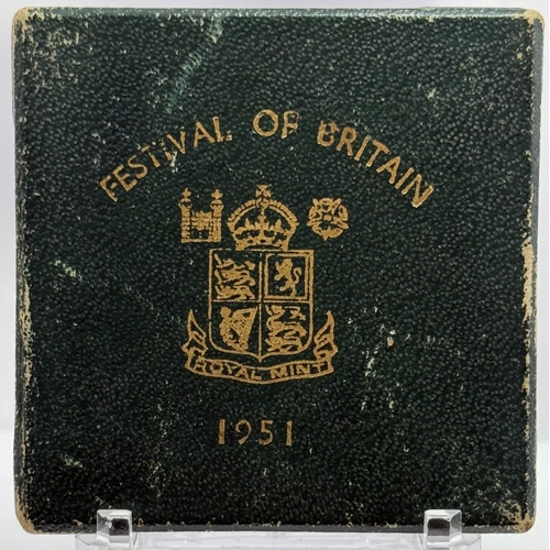 1951 Prooflike Crown George VI Festival of Britain Green Case