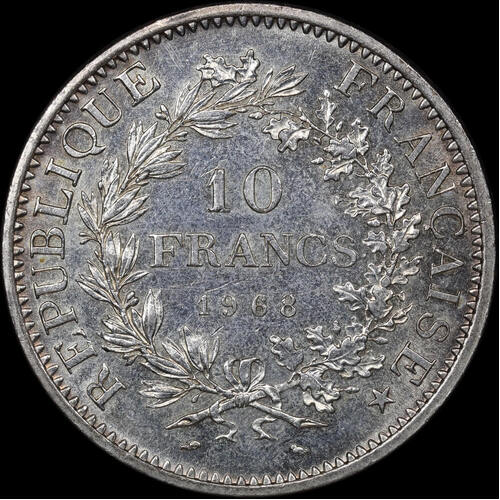 France 1968 Silver 10 Franc KM# 932 Choice Uncirculated