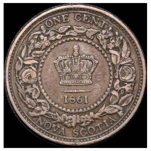 Canada (Nova Scotia) 1861 Bronze 1 Cent KM# 8 good VF