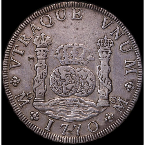 Mexico 1770 Silver 8 Reales KM#105 good VF