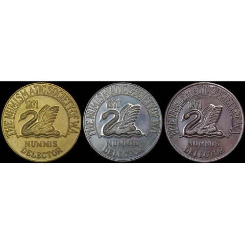 1972 Trio of Medallions Numismatic Society of WA C# 1972/9 Uncirculated