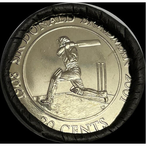 2001 20 Cent Cotton & Co Security Roll - Sir Donald Bradman