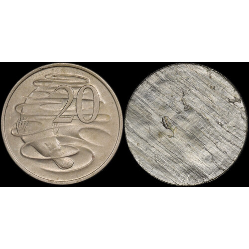 1973 Twenty Cents Split Planchet good EF