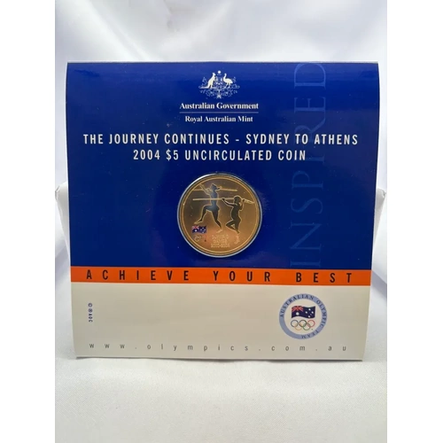 2004 5 Dollar Uncirculated Coin The Journey Continues Sydney to Athens