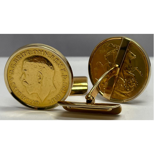 14 Carat Gold Sovereign Cufflinks