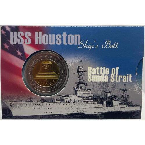2002 5 Dollar Uncirculated Coin - USS Houston Ship's Bell