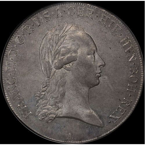 Austrian Netherlands 1793A Silver Kronenthaler Francis II Dav#31286 NGC MS63