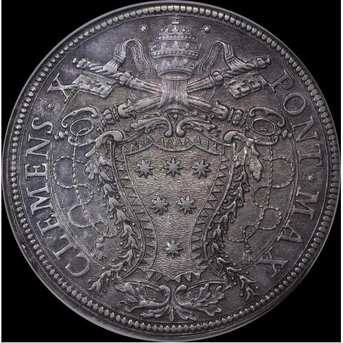 Italy (Papal States) 1675 Silver Piastra Jubilee Dav#4080 NGC AU55