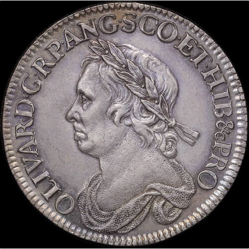 1658 Silver Half Crown Oliver Cromwell S# 3227a EF