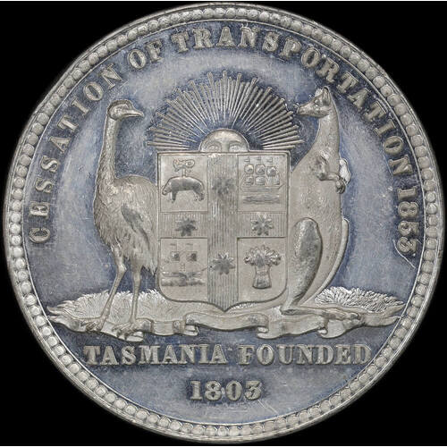 1853 White Metal Cessation of Transportation to Tasmania Medal