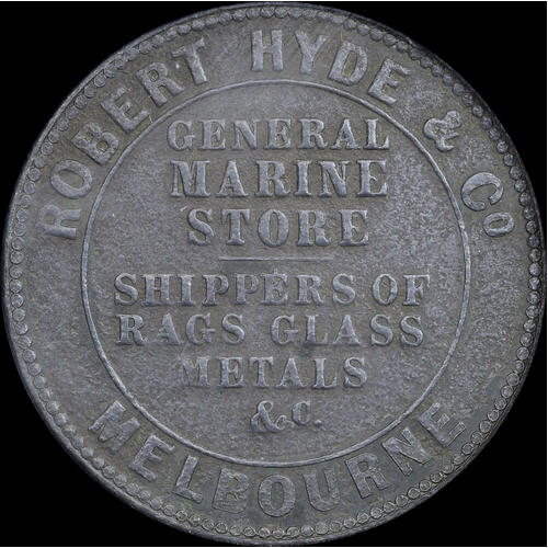 Hyde, Robert & Co Copper Penny Token 1857 A# 280 Fine