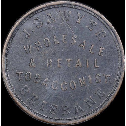 1864 J Sawyer Copper Penny Token A#469 Very Fine