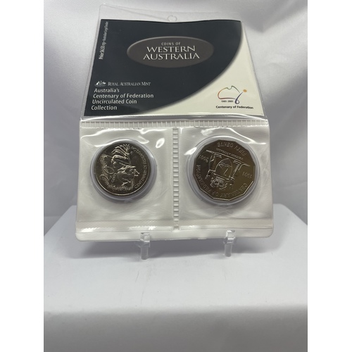 Australia 2001 Federation Two Coin Uncirculated Set Western Australia